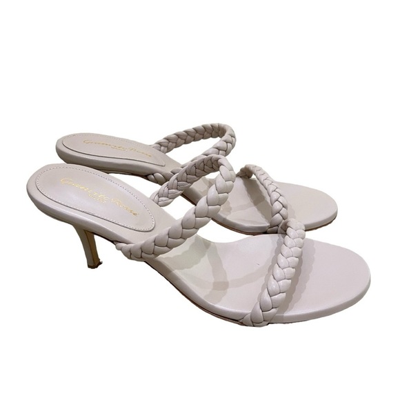 Gianvito Rossi Milano plaited strap leather sandals taupe in bag size eu 41 - Picture 1 of 12